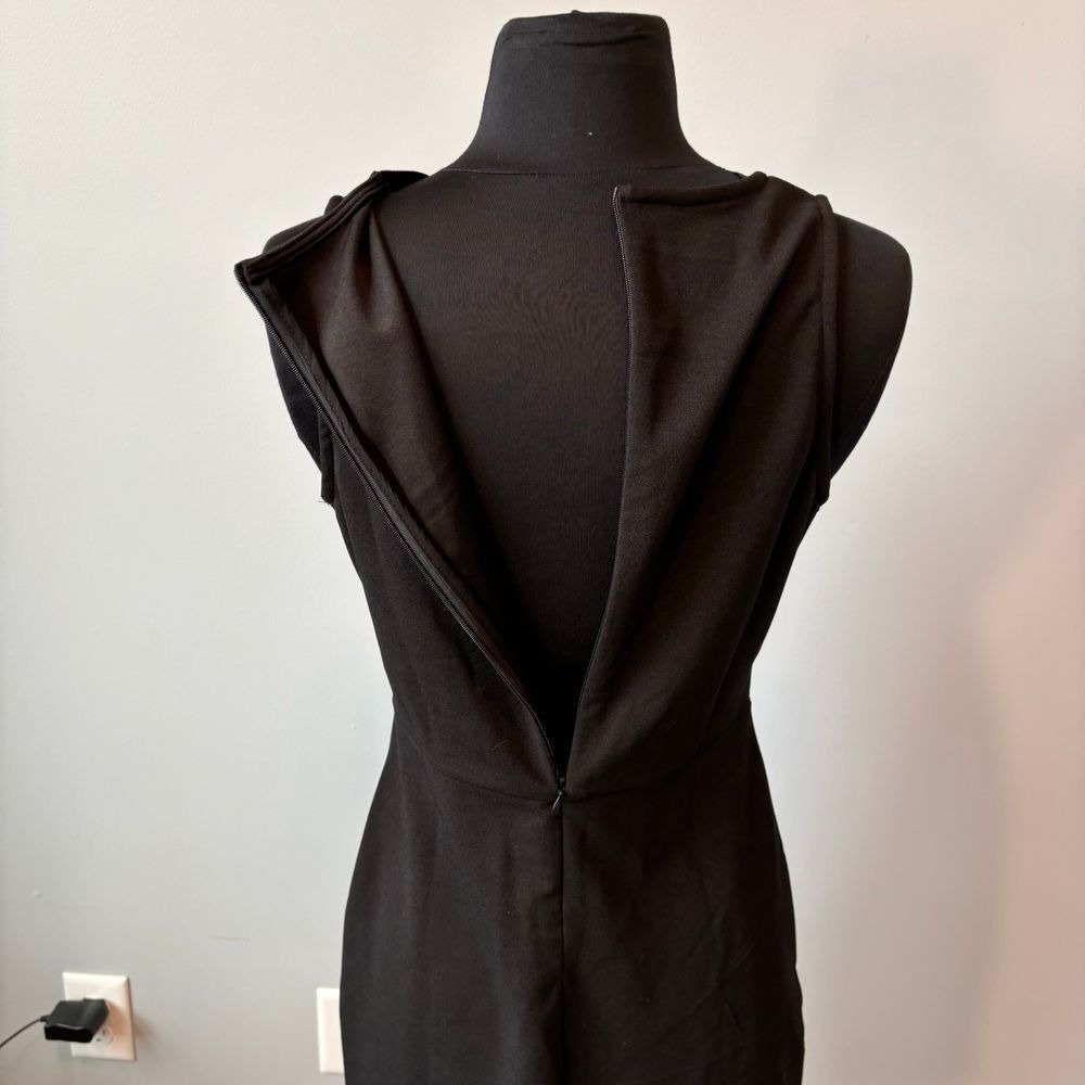 CUPSHE Black Scalloped V-Neck Sleeveless Bodycon Mini‎ Dress with Side Slit nwt - Picture 6 of 12